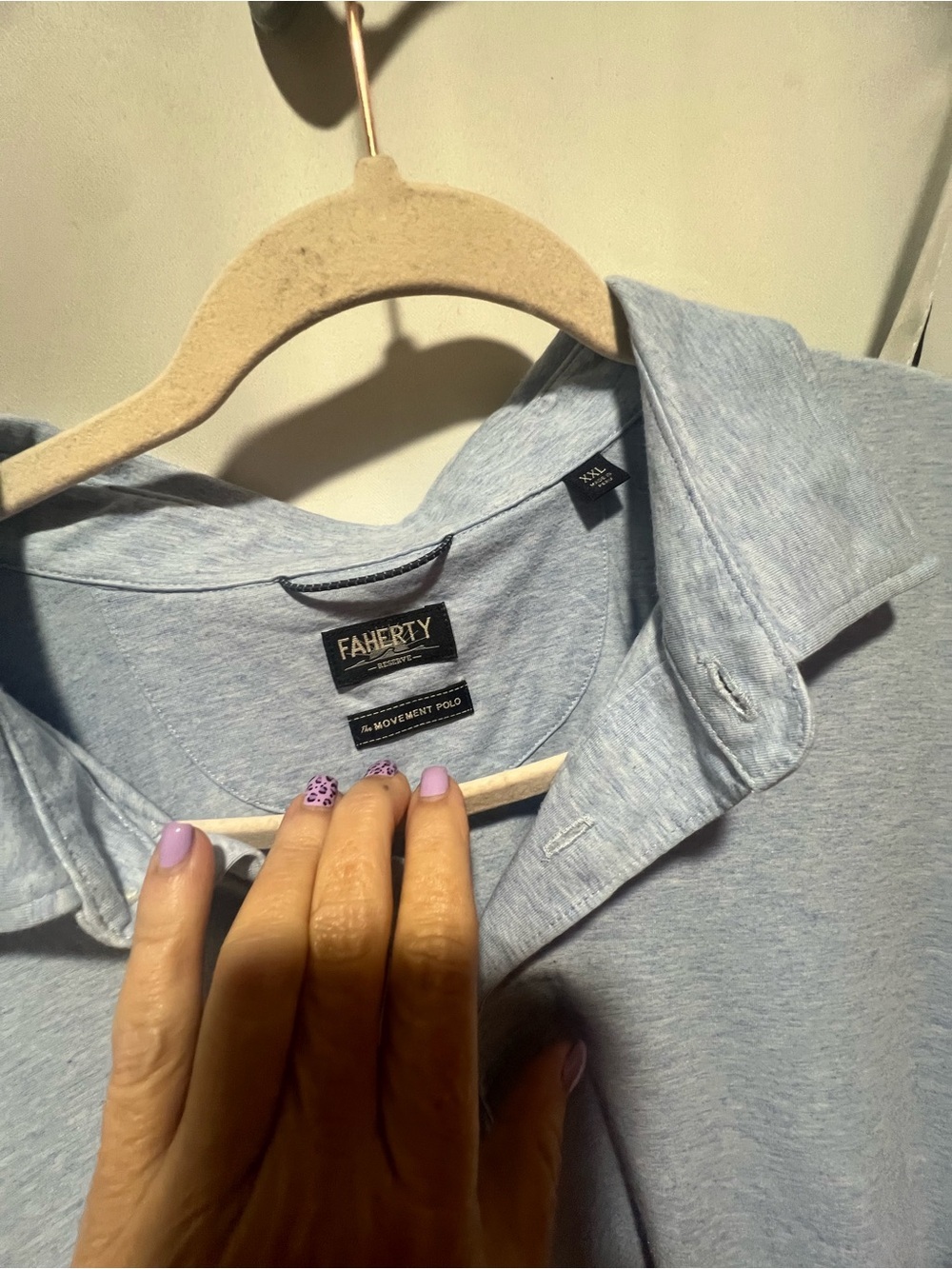 Faherty The Movement Polo Shirt XXL Light Blue Pima Cotton Modal Performance - Picture 5 of 8